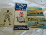 rare lot of WW2 items map, post cards