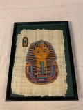 Genuine Hand Painted Egyptian Art on Papyrus Egypt King Tut Framed