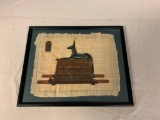 Genuine Hand Painted Egyptian Art on Papyrus Anubis The Dog Framed