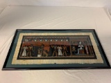 Genuine Hand Painted Egyptian Art on Papyrus 'Final Judgement' Framed and Signed by Artist