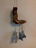 Wood Carved Old Man Wizard Face Folk Art wind Chime