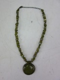 Green Stone/Crystal Necklace 20