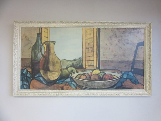 Framed Print of Jug and Fruit in front of Window 28"x52"