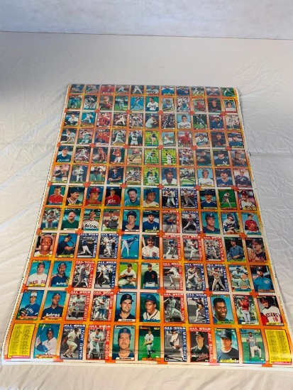 1990 Topps Baseball Uncut Sheet of 132 Cards with Frank Thomas ROOKIE