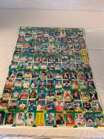 1990 Topps Baseball Uncut Sheet of 132 Cards with Sammy Sosa, Juan Gonzalaz Rookies