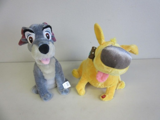 Pair of DISNEY Dog Plushies: TRAMP from Lady and the Tramp and DUG from Up