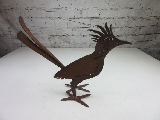 Metal Rusted Roadrunner Yard Art 12" Tall