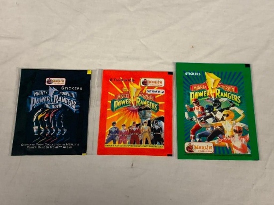 Lot of 3 Sealed Packs of 1994 1995 POWER RANGERS Stickers