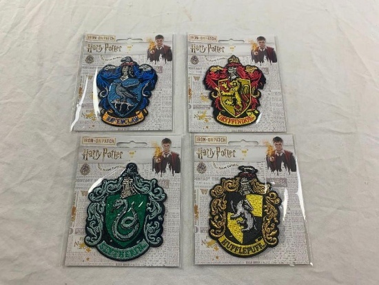 Lot of 4 HARRY POTTER Iron-On Patches NEW