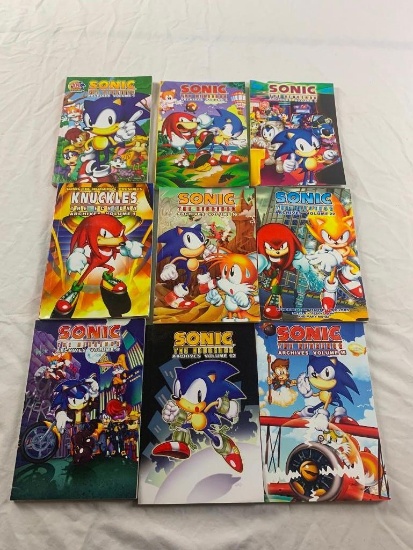 Lot of 9 SONIC THE HEDGEHOG Paperback Books NEW