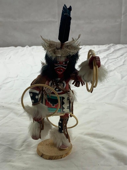 Navajo Hoop Dancer 12" Kachina Doll by F. Largo Signed