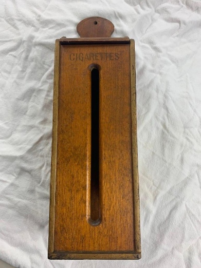 Vintage Wood Cigarette Package Wall Box Dispenser