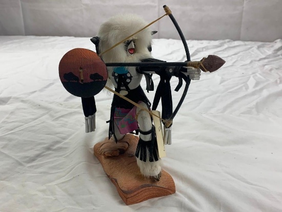 Navajo 9" Shooting Arrow Hunter Kachina Doll with Tag