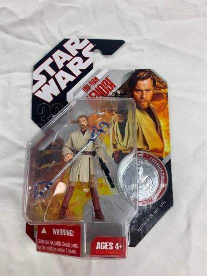 Star Wars 30th Anniversary OBI-WAN KENOBI Action Figure with Coin NEW Revenge Of The Sith
