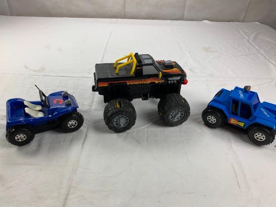 Lot of 3 Vintage 1980's Toy Trucks