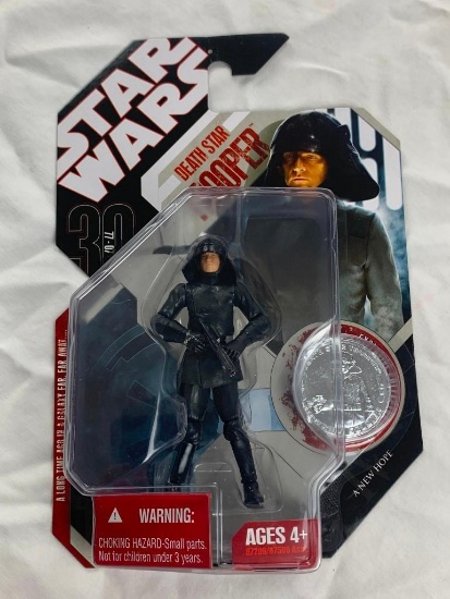Star Wars 30th Anniversary DEATH STAR TROOPER Action Figure with Coin NEW A New Hope
