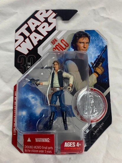 Star Wars 30th Anniversary HAN SOLO Action Figure with Coin NEW A New Hope