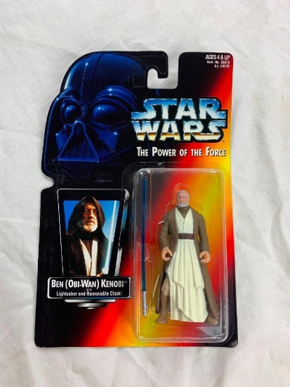 STAR WARS 1995 The Power of the Force BEN OBI-WAN KENOBI Action Figure NEW Long Lightsaber