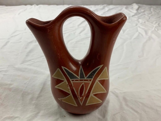 Native American Hand Painted Wedding Vase