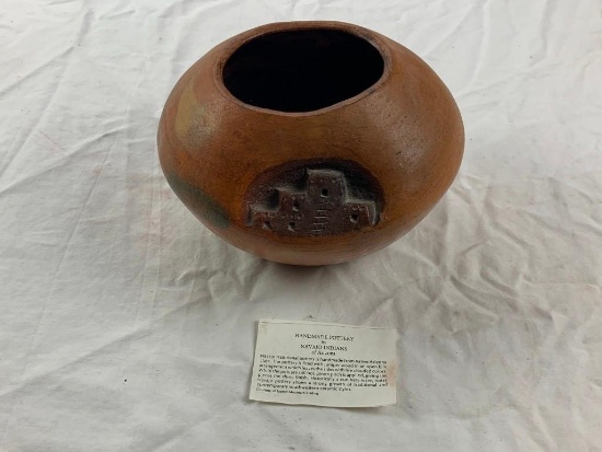 Navajo Native American of Arizona Handmade Pottery Bowl Signed by Artist