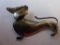 Sterling Dachshund Hound Brooch Marked Beau B Sterling 8.7g 2.5