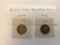 Lot of 2 British Silver One Shilling Coins; 1809 and 1826