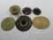 Lot of 6 various styles of miniature woven coasters mats basket and pot holder