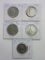 Lot of Five 1960-1988 Various Hong Kong Dollar Coins