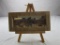 Table top Native American style picture frame and photograph on wood easel