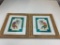 Lot of 2 Kokopelli Dancing Flute Players Framed Printed Signed by Artist