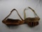 Lot of 2 leather and suede fanny packs