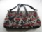 Large Aztec-Style Woven Fabric Satchel Tote with Faux Leather Handles and Base and a Canvas Strap