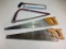 Lot of 4 Saws-Hack Saws and Rip-Cut Saws