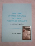 1980 Franklin Mint United States Olympic Javelin Throw Silver Bullion Postage Stamp