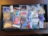 Large tray lot of colorful beads for making jewelry different sizes, materials, and styles