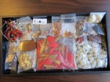 Tray lot of beads for making jewelry. Different sizes, materials, and styles....