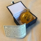 Vintage Glass Chinese Interior Painted Snuff Bottle with Lid, Story Card, and Protective Box