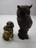 Lot of 2 decorative owls