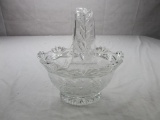 Cut glass Easter basket candy dish