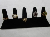 Costume jewelry rings lot of 5