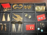 Lot of 15 costume jewelry pierced earrings gold and silver-tone various styles