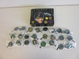 Set of 12 Green Hologram Glasses of Various Designs (Smiley Faces, Eyes, etc.)