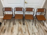 Lot of 4 Matching Cushioned Folding Chairs
