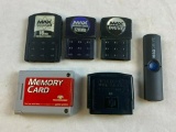 Lot of 6 vintage NINTENDO and Max Drive Memory cards, jumper pack max drive USB