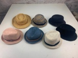 Lot of 7 Women's Summer Sun Cap Hats