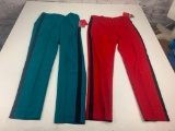 Lot of 2 Pairs of Narciso Rodriguez Crepe Tuxedo Pants Women's Size 4 NEW Crimson and Peacock