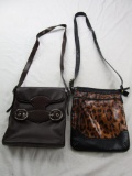 Lot of 2 brown purses handbags