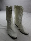 White Ladies Zodiac Cowboy Boots Size 8.5 M