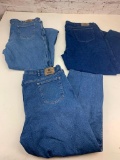 Lot of 3 Pairs of Men's Wrangler Jeans Size 48x30