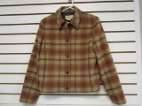 Eddie Bauer waist-length plaid wool jacket size small